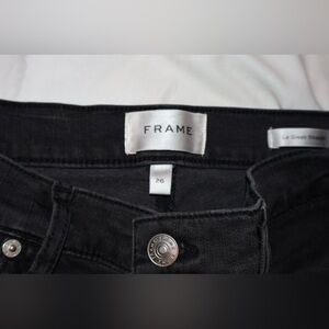 Frame Denim Black High-Rise Skinny Jeans